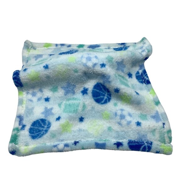 Swiggles Lovey Security Blanket Plush Puppy Dog Blue Star Green Sport Balls 12" - Picture 5 of 6